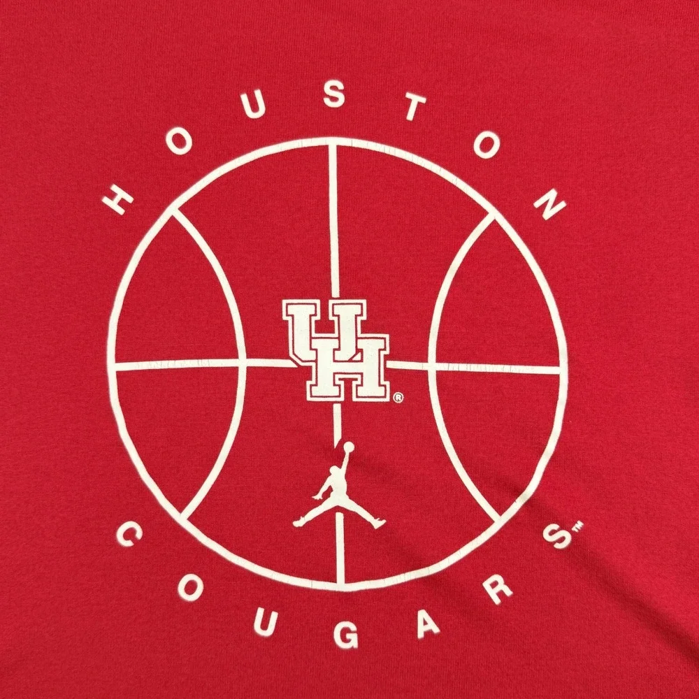 Nike Houston Cougars Basketball Dri-FIT Shirt Mens Small Red M21418 Jumpman Tee
